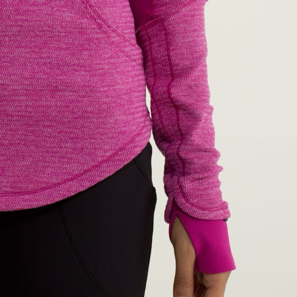 Lululemon Base Runner 1/2 Zip Raspberry Pique‎ Pink Rulu Athletic Top Size 10 - Picture 9 of 16